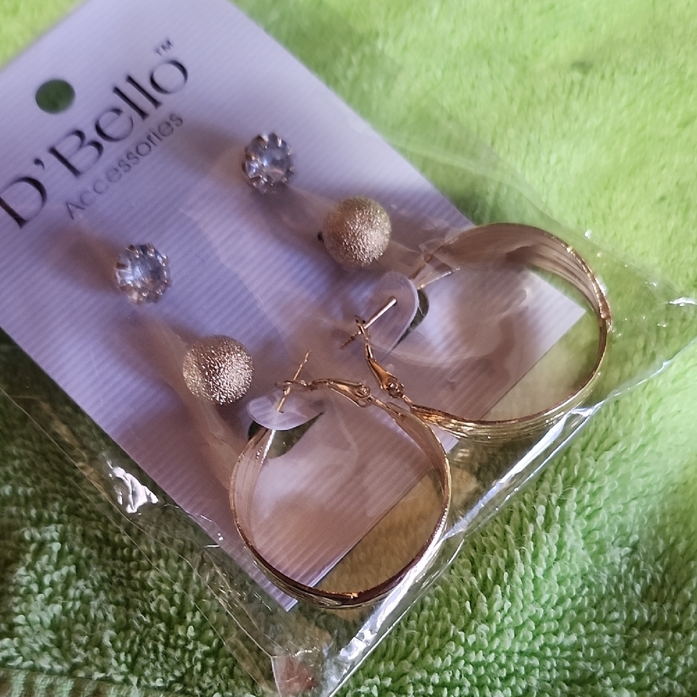 Gold and Silver Women Earrings Set